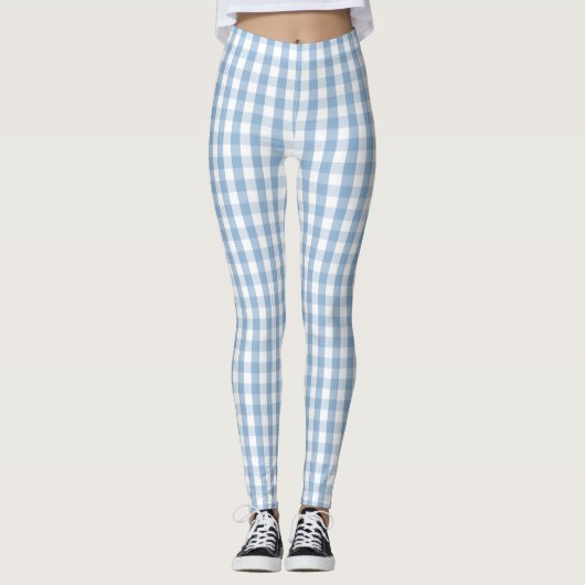Airy Blue Gingham Karo Leggings (Vorderseite)