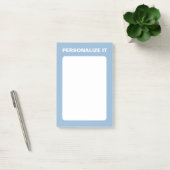 Airy Blue Modern Personalisiert Versatile Post-it Klebezettel (Büro)