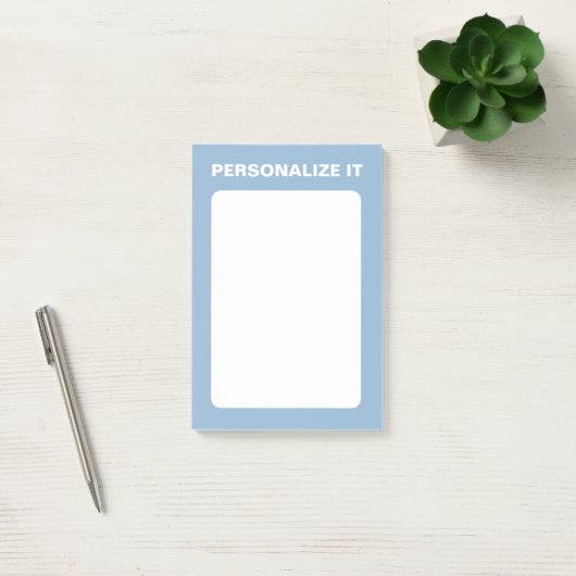Airy Blue Modern Personalisiert Versatile Post-it Klebezettel (Büro)