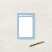 Airy Blue Modern Personalisiert Versatile Post-it Klebezettel (Auf Schreibtisch)