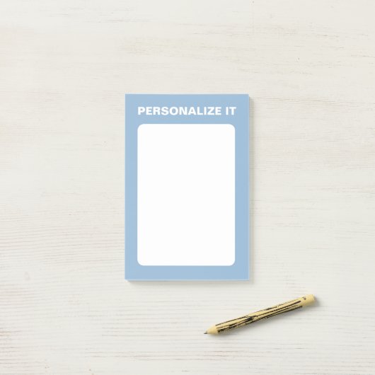 Airy Blue Modern Personalisiert Versatile Post-it Klebezettel (Auf Schreibtisch)