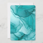 Airy Blue Turquoise Watercolor Wedding Modern Einladung (Rückseite)