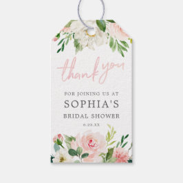 Airy Blush Floral Brautparty Fevor Tags Geschenkanhänger