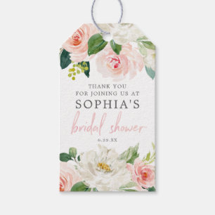Airy Blush Floral Brautparty Fevor Tags Geschenkanhänger