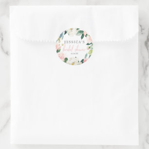 Airy Blush Floral Brautparty Gefallen Stickers