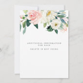 Airy Blush Floral Gold Brautparty Einladung (Rückseite)