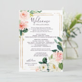 Airy Blush Hochzeitstag - Begrüßung Programm (Stehend Vorderseite)