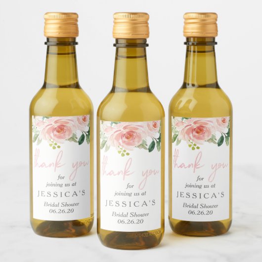 Airy Blush Mini Weinflaschen Etikett (Flaschen)