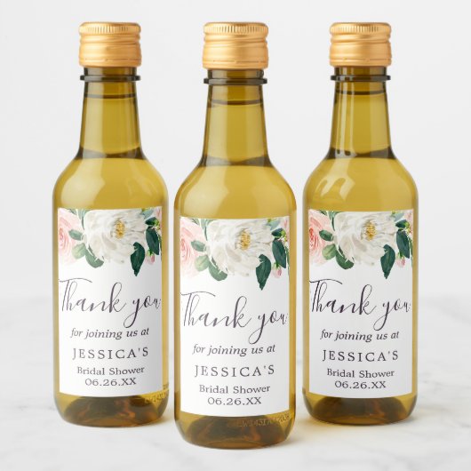 Airy Blush Mini Weinflaschen Etiketten (Flaschen)