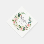 Airy Blush Monogram Wedding Napkin etabliert Serviette (Ecke)