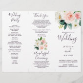 Airy Blush Tri-Fold-Hochzeitsprogramm Flyer (Vorne)