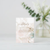 Airy BOHO Pampas Grass Light Peach Wedding Begleitkarte (Stehend Vorderseite)