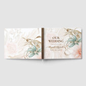 Airy BOHO Pampas Grass Light Peach Wedding Gästebuch (Voll)