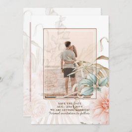 Airy BOHO Pampas Grass Light Peach Wedding Save The Date