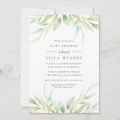 Airy Botanical Baby Shower Einladung (Vorderseite)