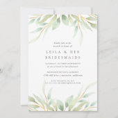 Airy Botanical Bridesmaids Brunch Einladung (Vorderseite)