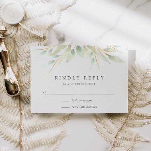 Airy Botanical RSVP Card Karte