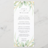 Airy Botanical Wedding Menu Card Menükarte (Vorderseite)