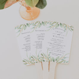 Airy Botanical Wedding Program Fächer