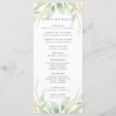 Airy Botanical Wedding Zeremony Program Programm (Rückseite)