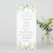 Airy Botanical Wedding Zeremony Program Programm (Stehend Vorderseite)