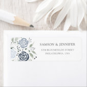 Airy Dusty Blue Floral Rücksendeadresse (Insitu)