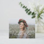 Airy Elegance EDITABLE COLOR Abschluss Vielen Dank Postkarte (Stehend Vorderseite)