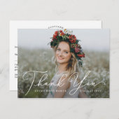 Airy Elegance EDITABLE COLOR Abschluss Vielen Dank Postkarte (Vorne/Hinten)