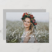 Airy Elegance EDITABLE FARBEN Abschluss Einladung (Vorne/Hinten)