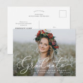Airy Elegance EDITABLE FARBEN Abschluss Postkarte (Vorne/Hinten)