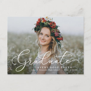Airy Elegance EDITABLE FARBEN Abschluss Postkarte