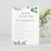 Airy Eucalyptus Greenery Boho Rustic Brautparty Einladung (Stehend Vorderseite)