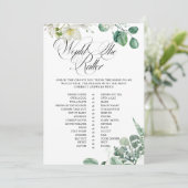 Airy Eucalyptus Greenery Boho Rustic Brautparty Einladung (Stehend Vorderseite)