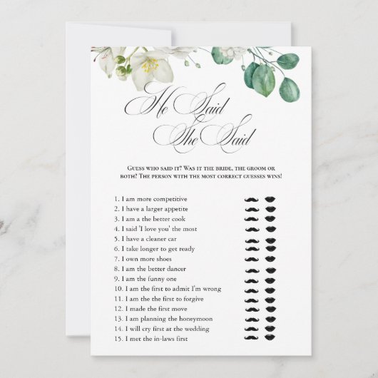 Airy Eucalyptus Greenery Boho Rustic Brautparty Einladung (Vorderseite)