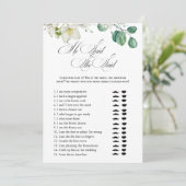 Airy Eucalyptus Greenery Boho Rustic Brautparty Einladung (Stehend Vorderseite)