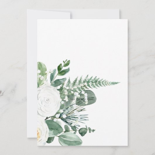 Airy Eucalyptus Greenery Boho Rustic Brautparty Einladung (Rückseite)