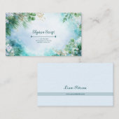 Airy Eukalyptus Aquamarin und Gold botanisch Visitenkarte (Vorne/Hinten)