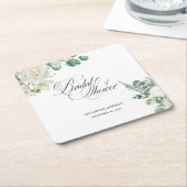 Airy Eukalyptus Greenery Brautparty Rechteckiger Pappuntersetzer (angewinkelt)