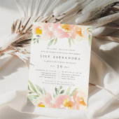 Airy Floral Bat Mitzvah Einladung