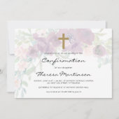 Airy Floral mit Kreuzbestätigung Einladung (Vorderseite)