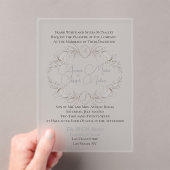 Airy Floral Motif Mattierte Acryl Bett. Einladung (Insitu (Handheld))