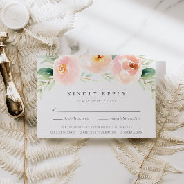 Airy Floral RSVP Card mit Speisekarte Karte