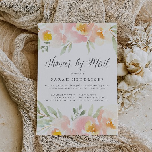 Airy Floral Virtual Baby oder Brautparty per Mail Einladung