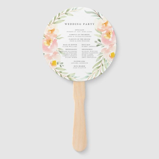 Airy Floral Wedding Program Fächer (Rückseite)