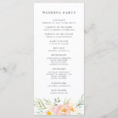 Airy Floral Wedding Zeremony Program Programm (Rückseite)