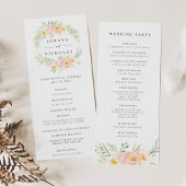 Airy Floral Wedding Zeremony Program Programm