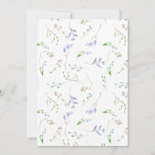 Airy French Blue Floral Pill Frame Wedding Einladung (Rückseite)