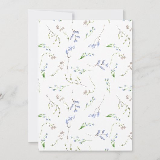 Airy French Regency Light Blue Floral Wedding Einladung (Rückseite)