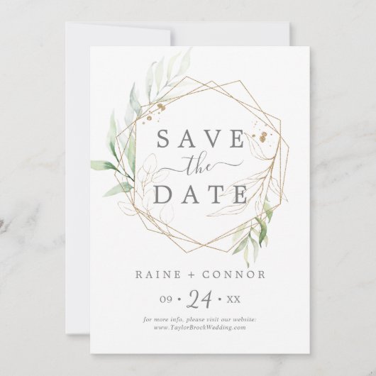 Airy Green Ankündigung Datum freihalten Card (Vorderseite)