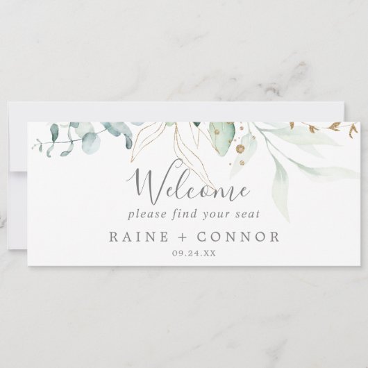 Airy Greenerity Hanging Seating Chart Welcome Head (Vorderseite)